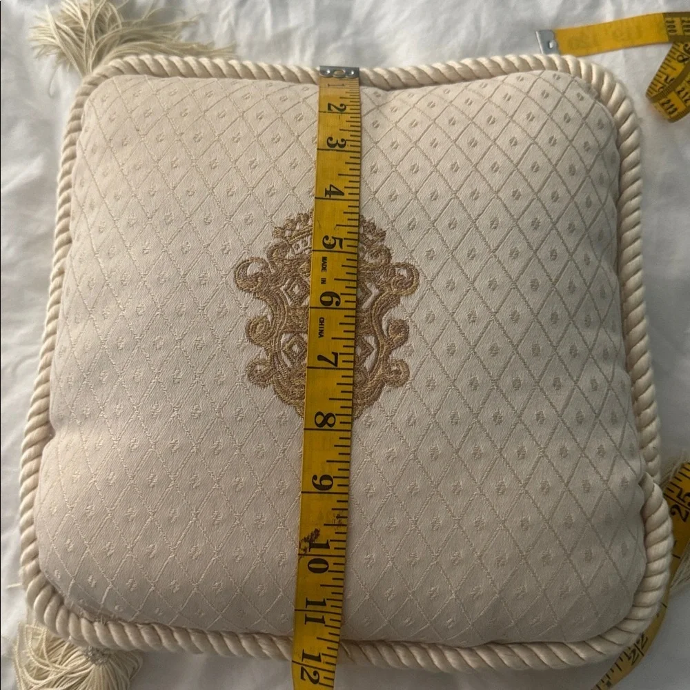Waterford embroidered pillow with tassels